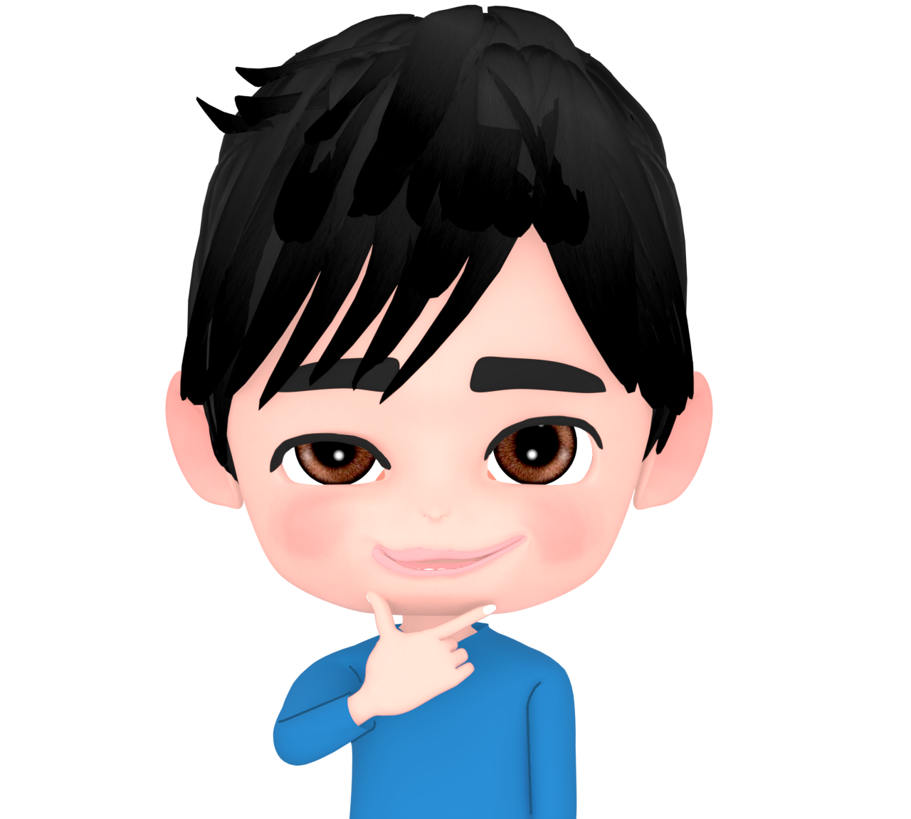 ピストルポーズをする男性のイラスト