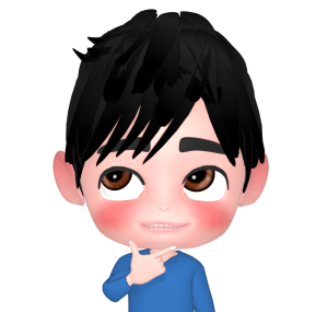 ピストルポーズで考える男性のイラスト