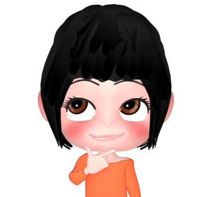 ピストルポーズで考える女性のイラスト