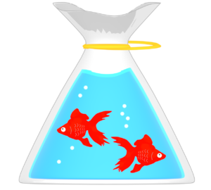 ビニール袋に入った金魚のイラスト