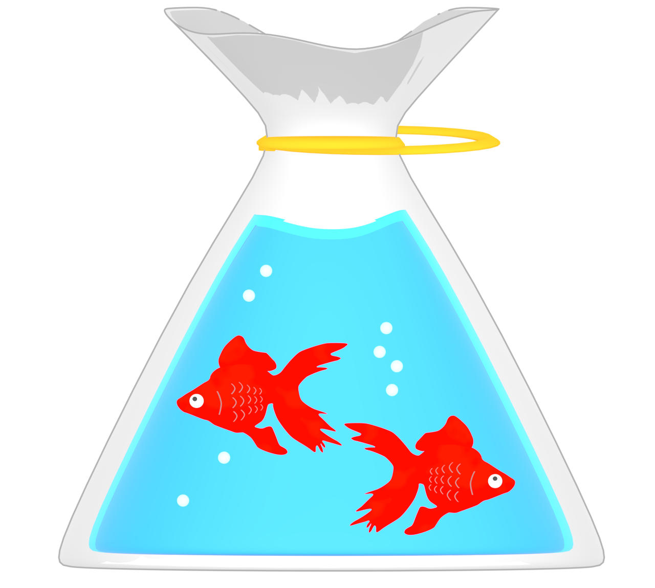 ビニール袋に入った金魚のイラスト