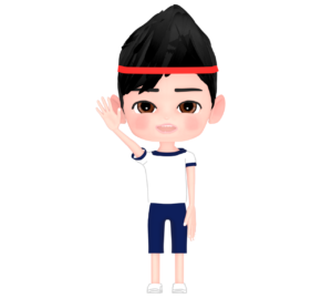 選手宣誓をする赤組男子のイラスト