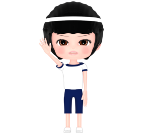 体育祭で選手宣誓をする白組女子のイラスト