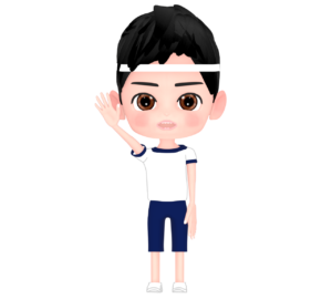 選手宣誓をする白組の男子生徒のイラスト