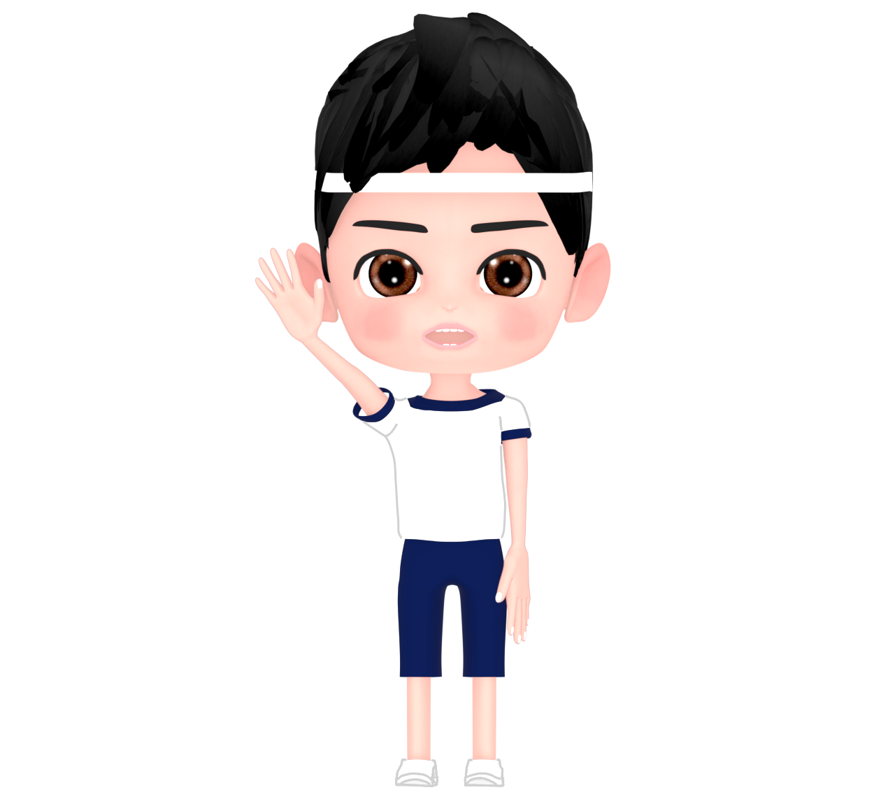 選手宣誓をする白組の男子生徒のイラスト