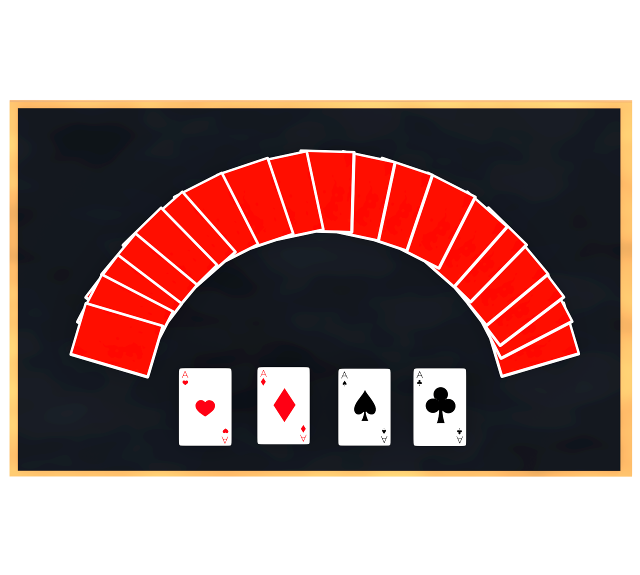 トランプを使うテーブルマジックのイラスト