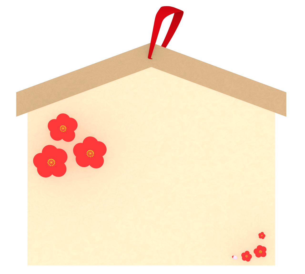 梅花の絵馬のイラスト