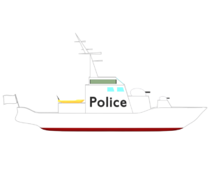 警察の船のイラスト