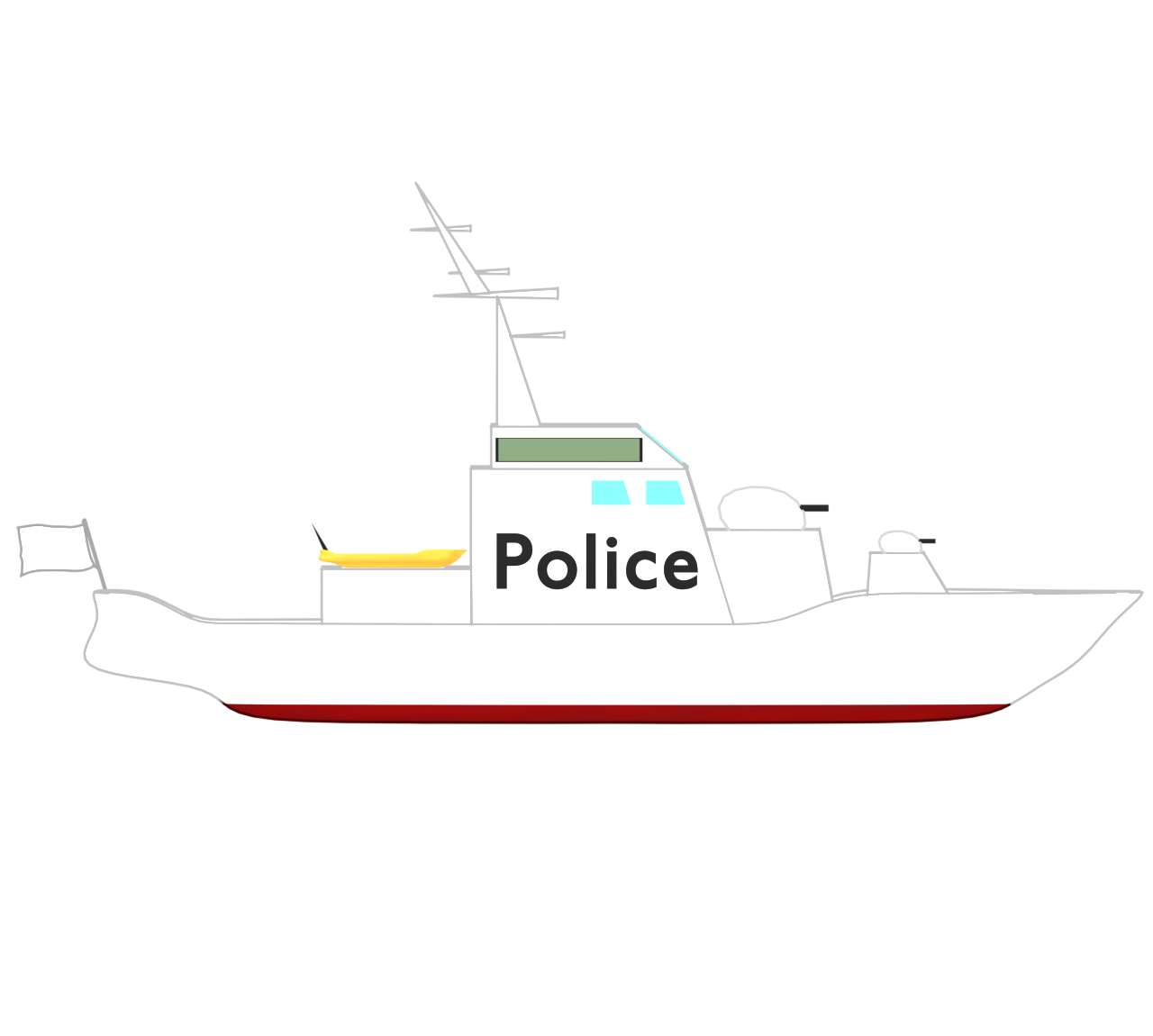 警察の船のイラスト