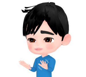 丁寧に遠慮をする男性のイラスト
