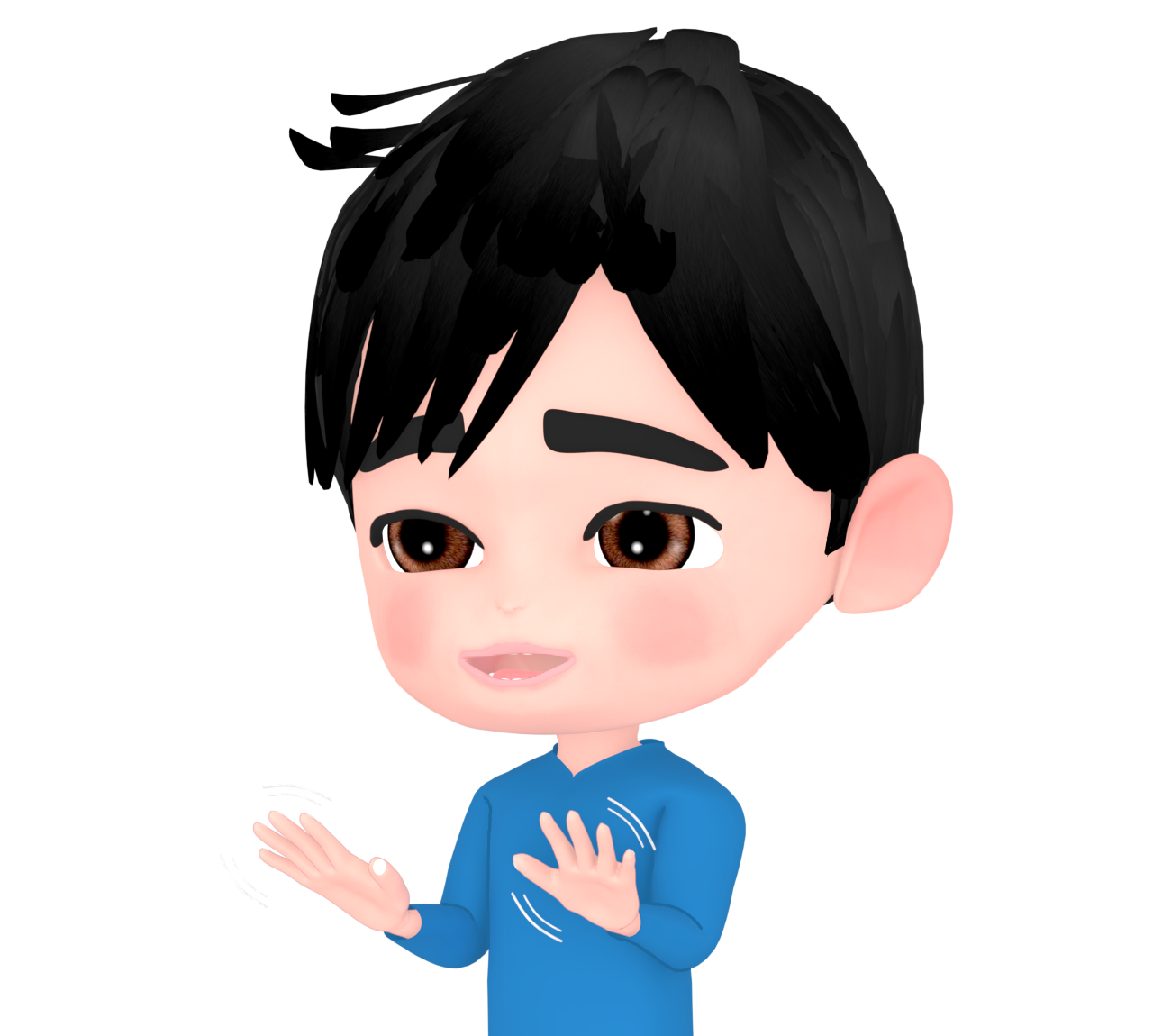 丁寧に遠慮をする男性のイラスト