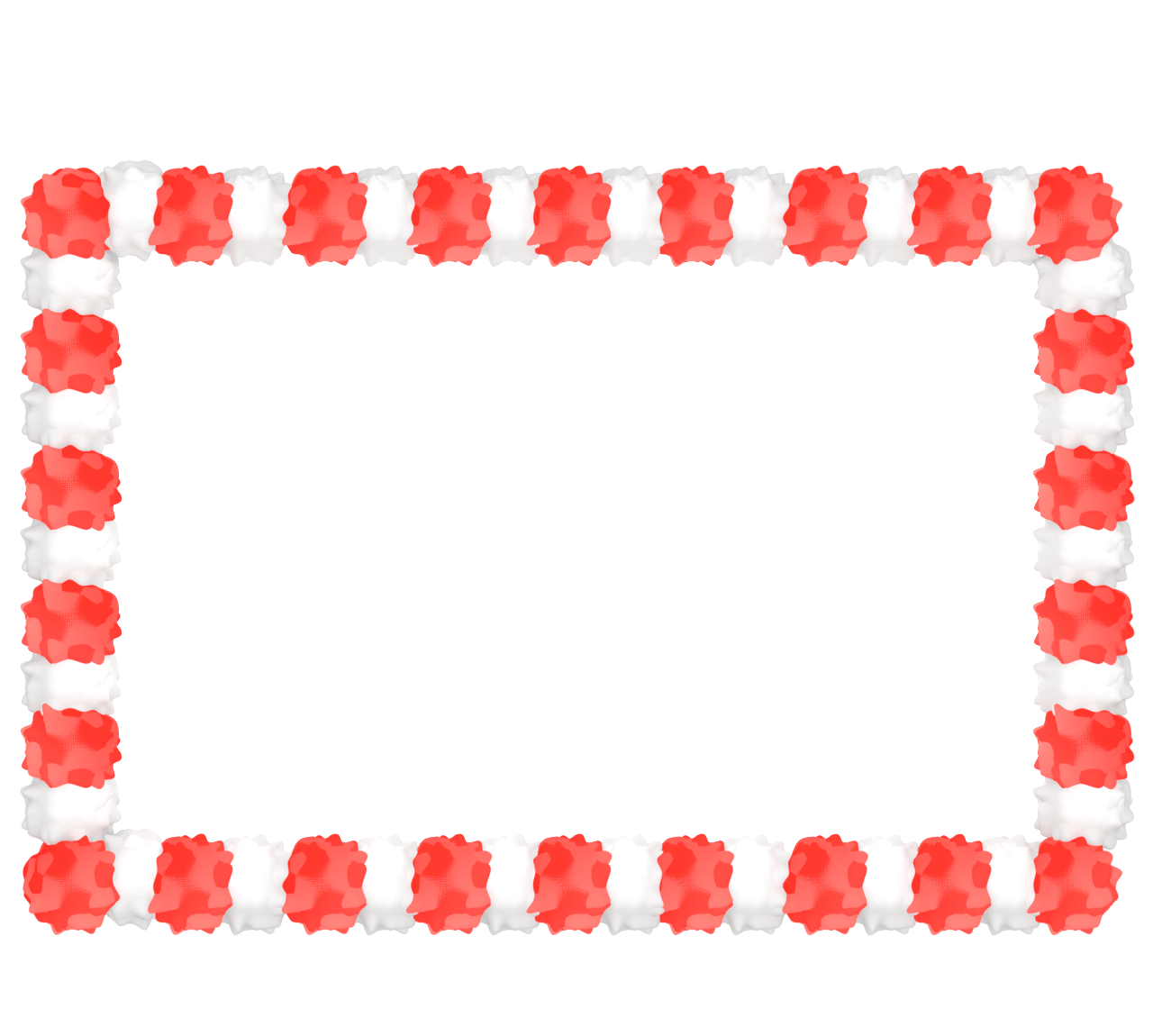 ポンポンで作る無地の案内板のイラスト