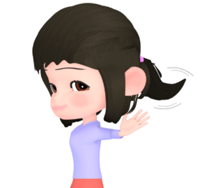 ポニーテールのイラスト