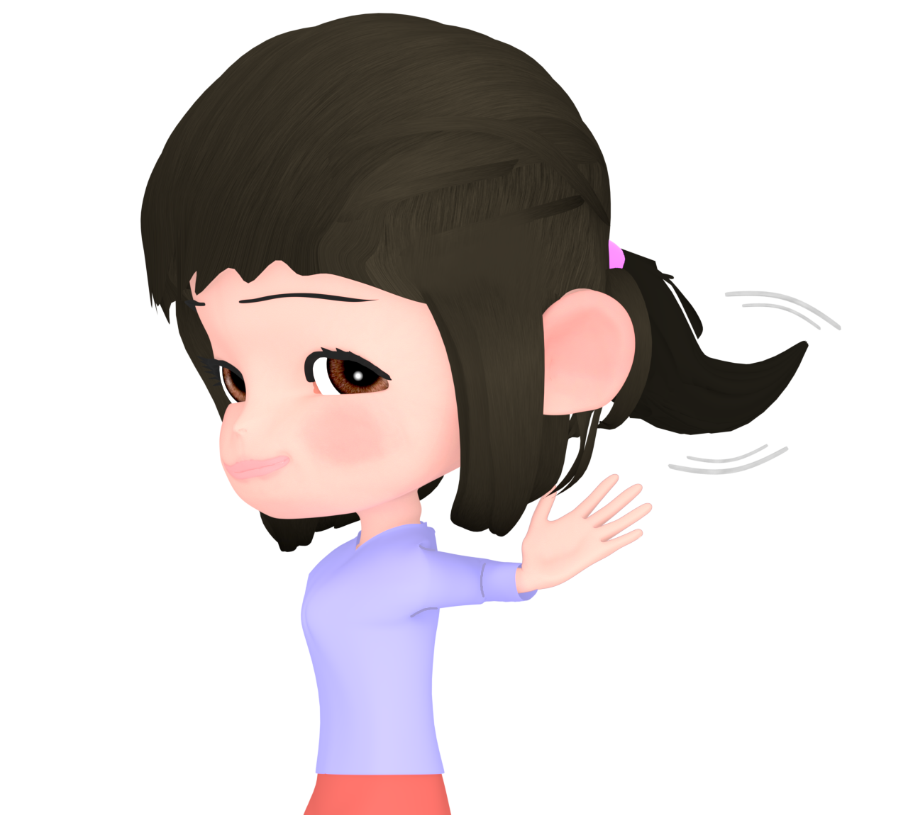 ポニーテールのイラスト
