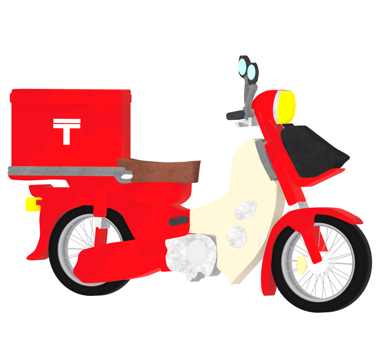 郵便局のバイクのイラスト