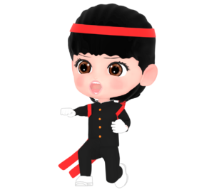 力を込める女子応援団のイラスト