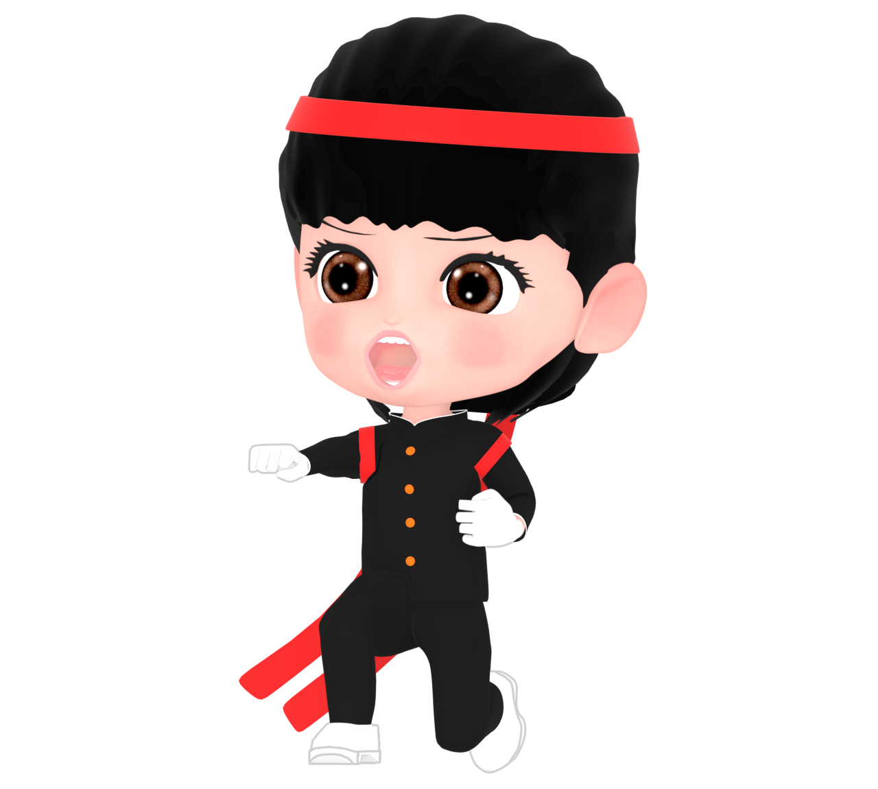 力を込める女子応援団のイラスト