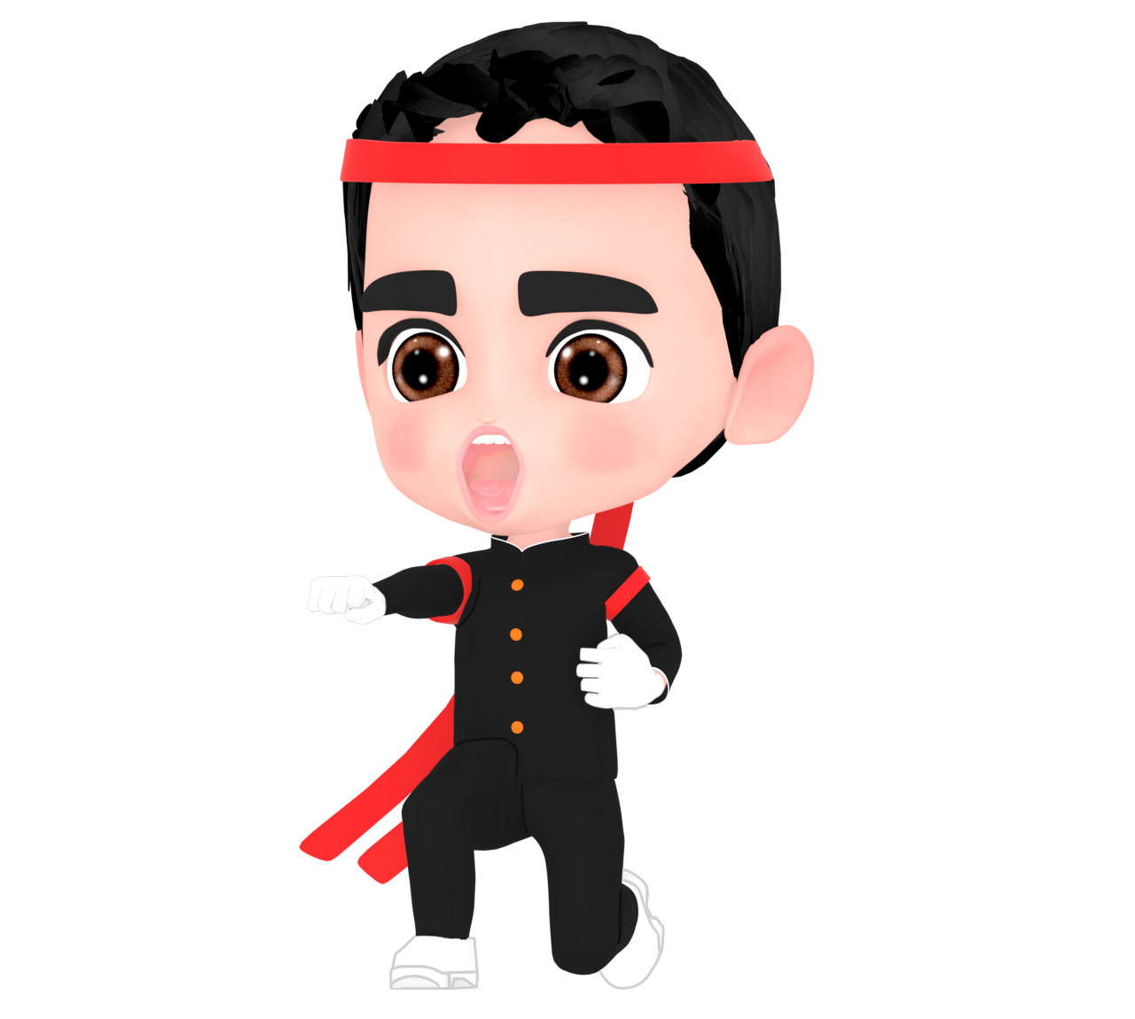 力強い応援団のイラスト