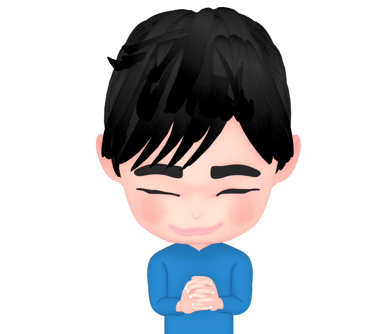 祈る男性のイラスト