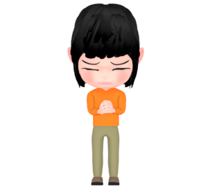 手を握りしめて必死に祈る女性のイラスト
