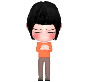 手を握りしめて必死に祈る女性のイラスト