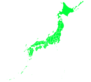 都道府県の区切り線のイラスト（日本地図）
