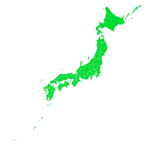 都道府県の区切り線と日本地図のイラスト