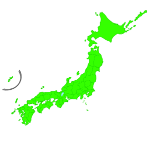 都道府県を区分した日本地図のイラスト
