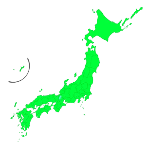 都道府県を区分した日本地図のイラスト