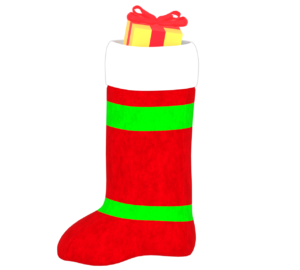 プレゼントが入った靴下のイラスト