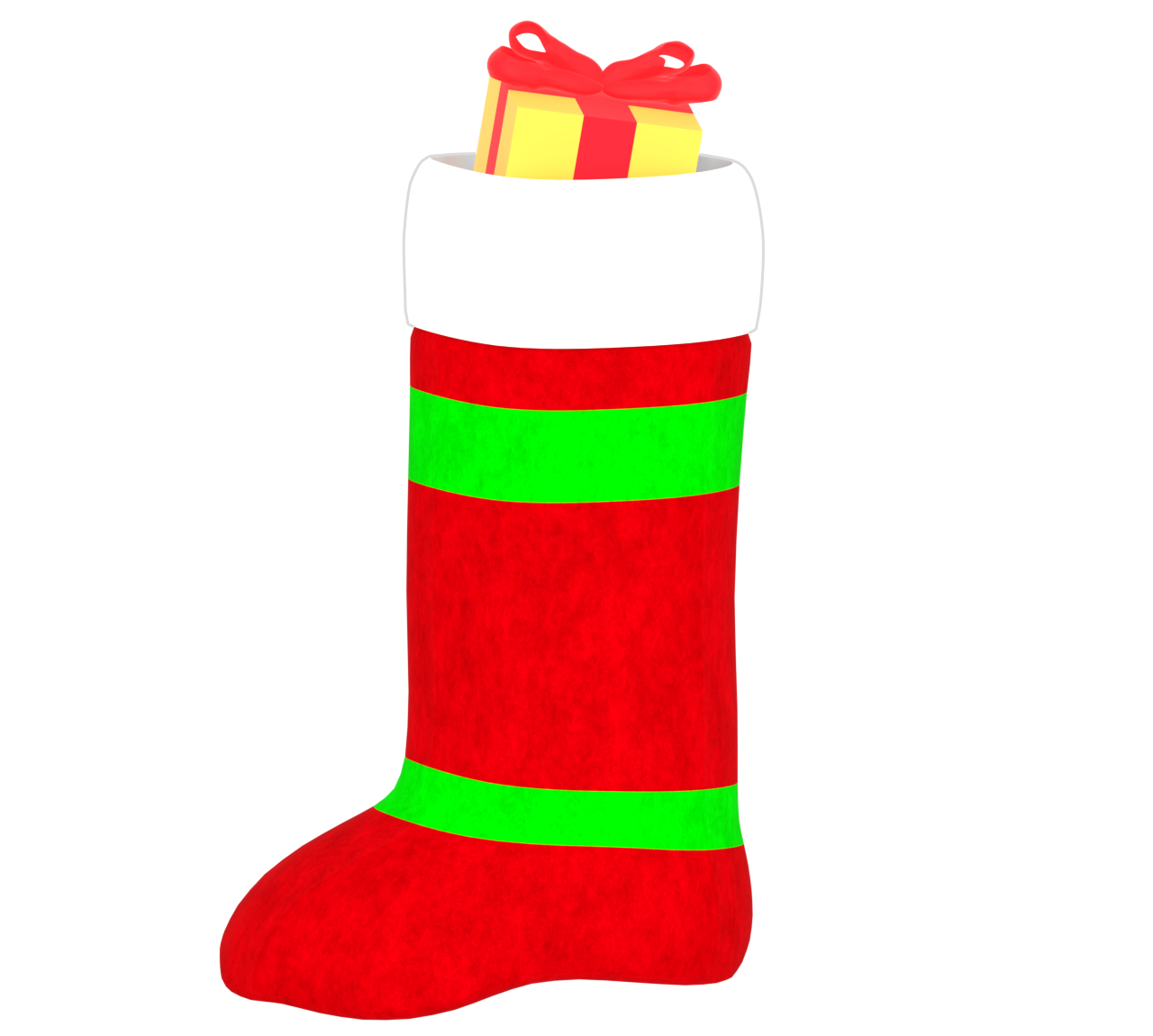 プレゼントが入った靴下のイラスト