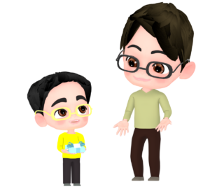 プレゼントをわたす父の日の子供のイラスト