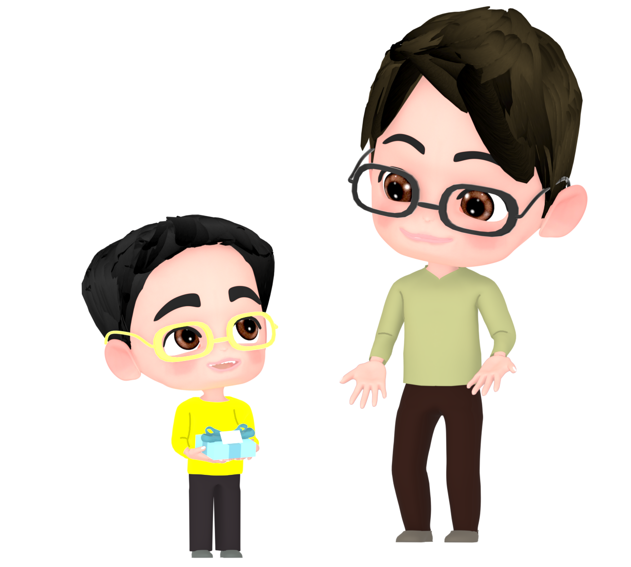 プレゼントをわたす父の日の子供のイラスト