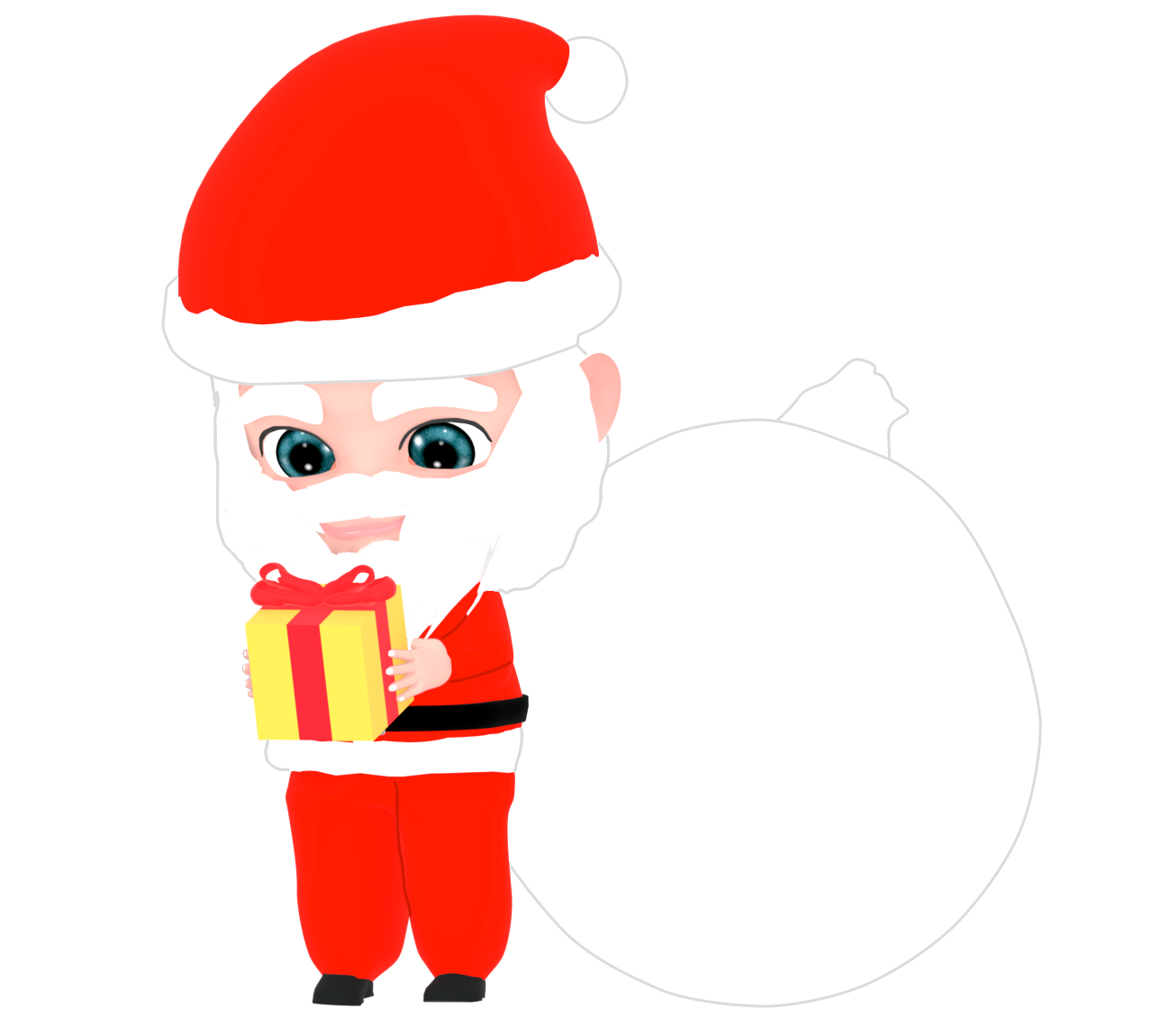 プレゼントを持つサンタクロースのイラスト