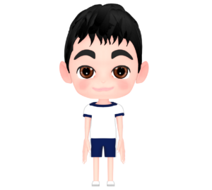前を向く体育服を着た男の子のイラスト