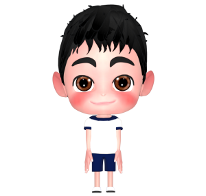 前を向く体育服を着た男の子のイラスト