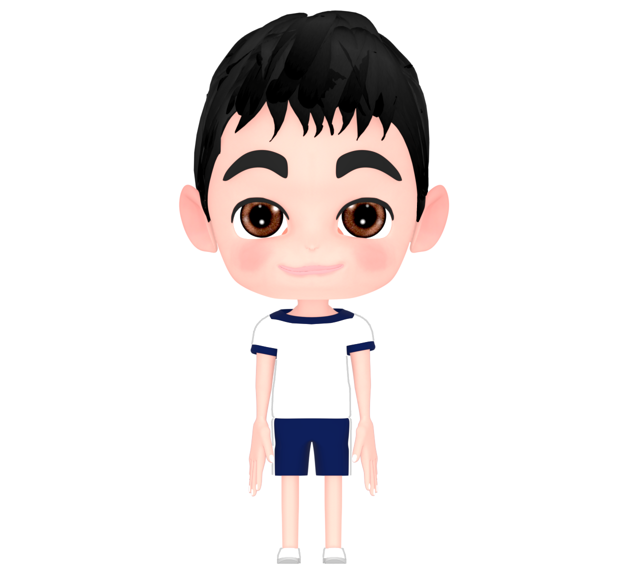 前を向く体育服を着た男の子のイラスト