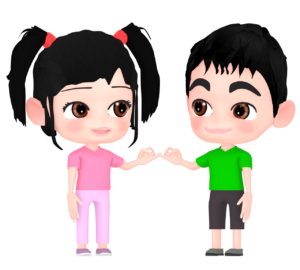 約束をする女の子と男の子のイラスト