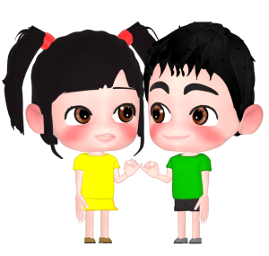 約束する女の子と男の子のイラスト