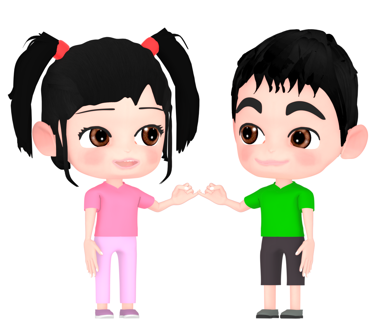 約束をする女の子と男の子のイラスト