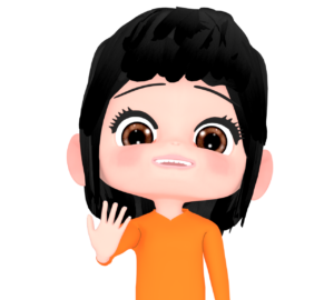 挑発をする女性のイラスト