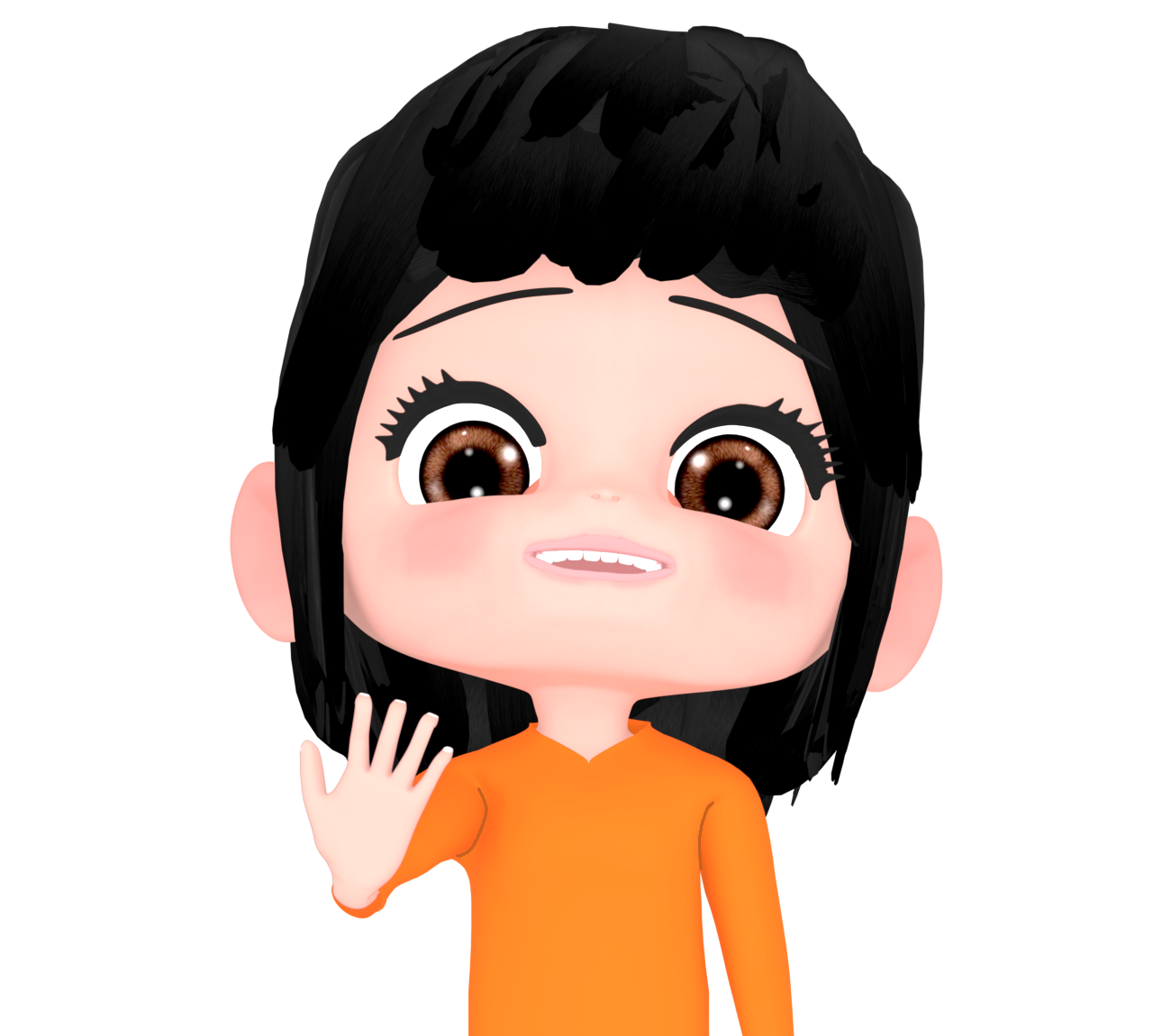 挑発をする女性のイラスト