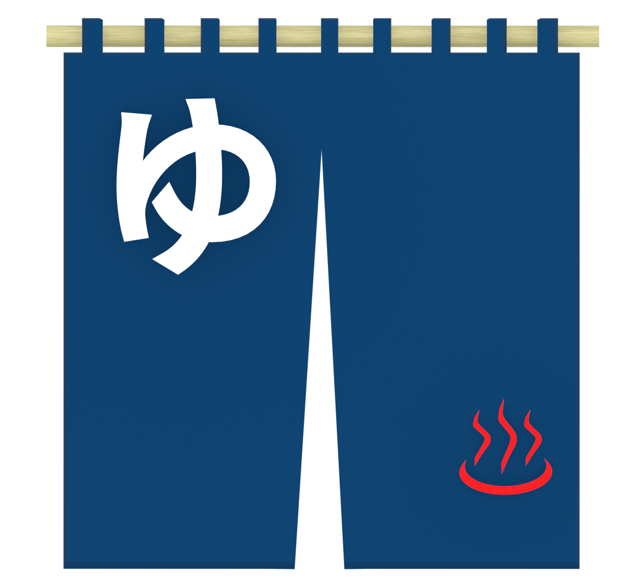 銭湯のれんのイラスト