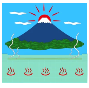 銭湯に描く富士山のイラスト