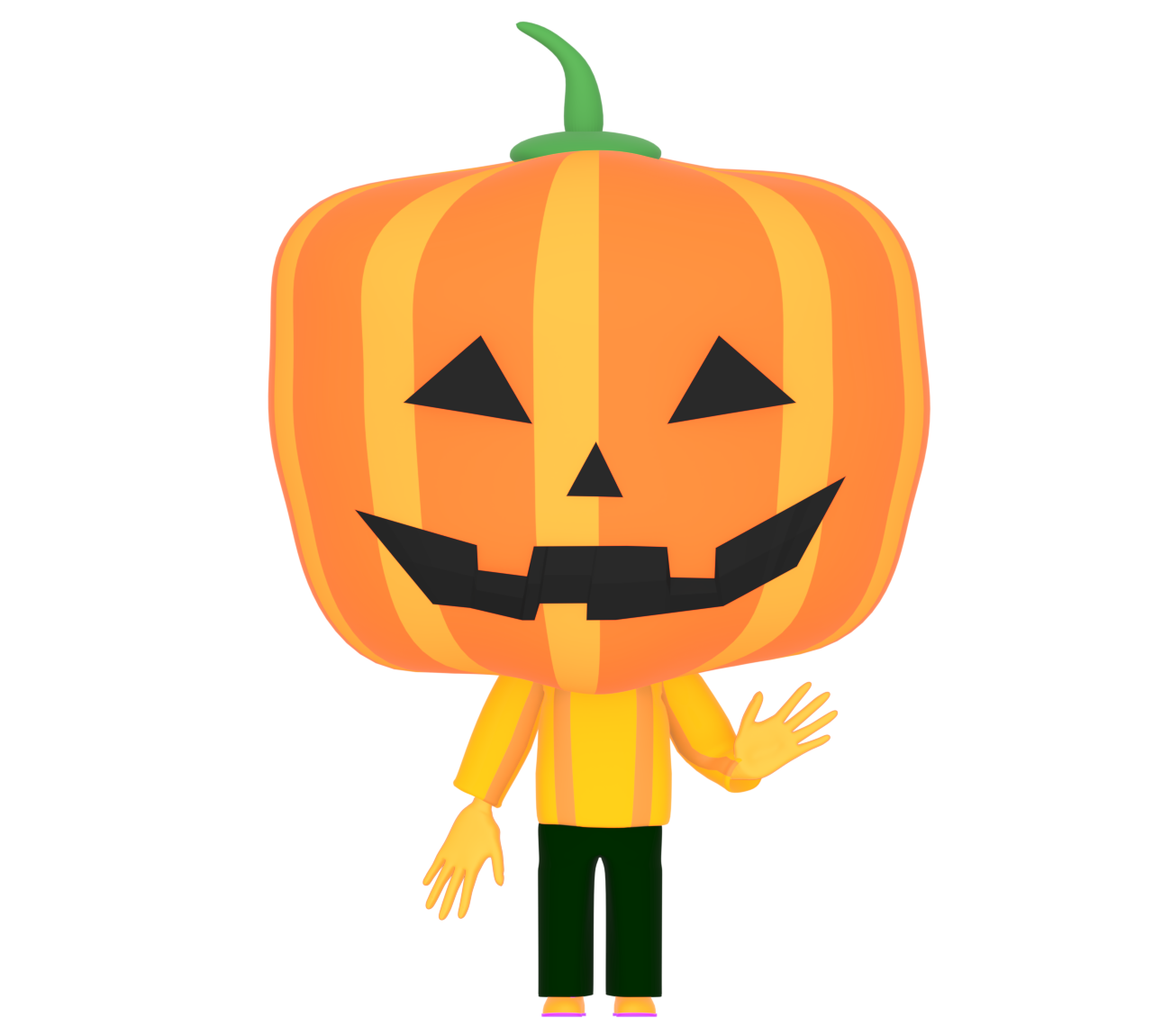 カボチャの仮装をするイラスト