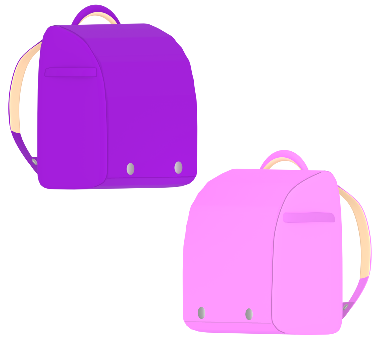紫色・ピンク色のランドセルのイラスト