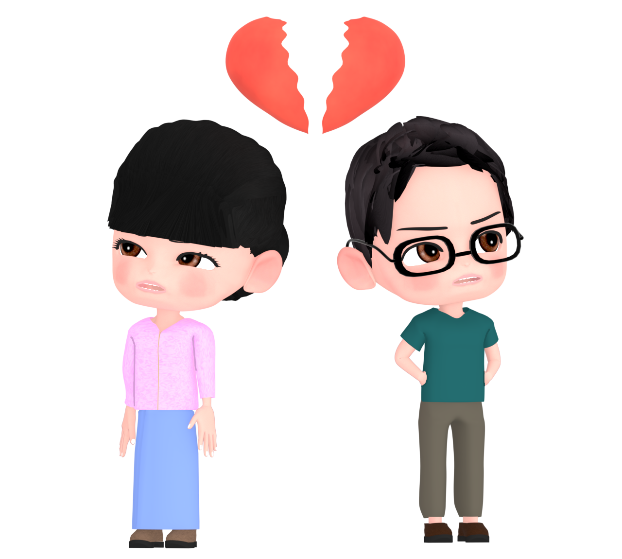 喧嘩をするカップルのイラスト