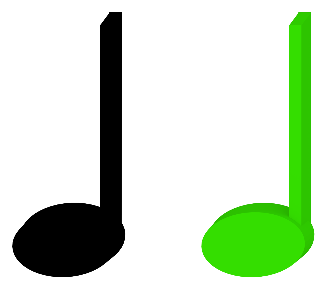 4分音符のイラスト