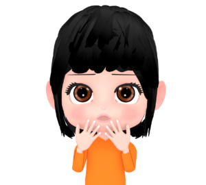 静かに驚く女性のイラスト
