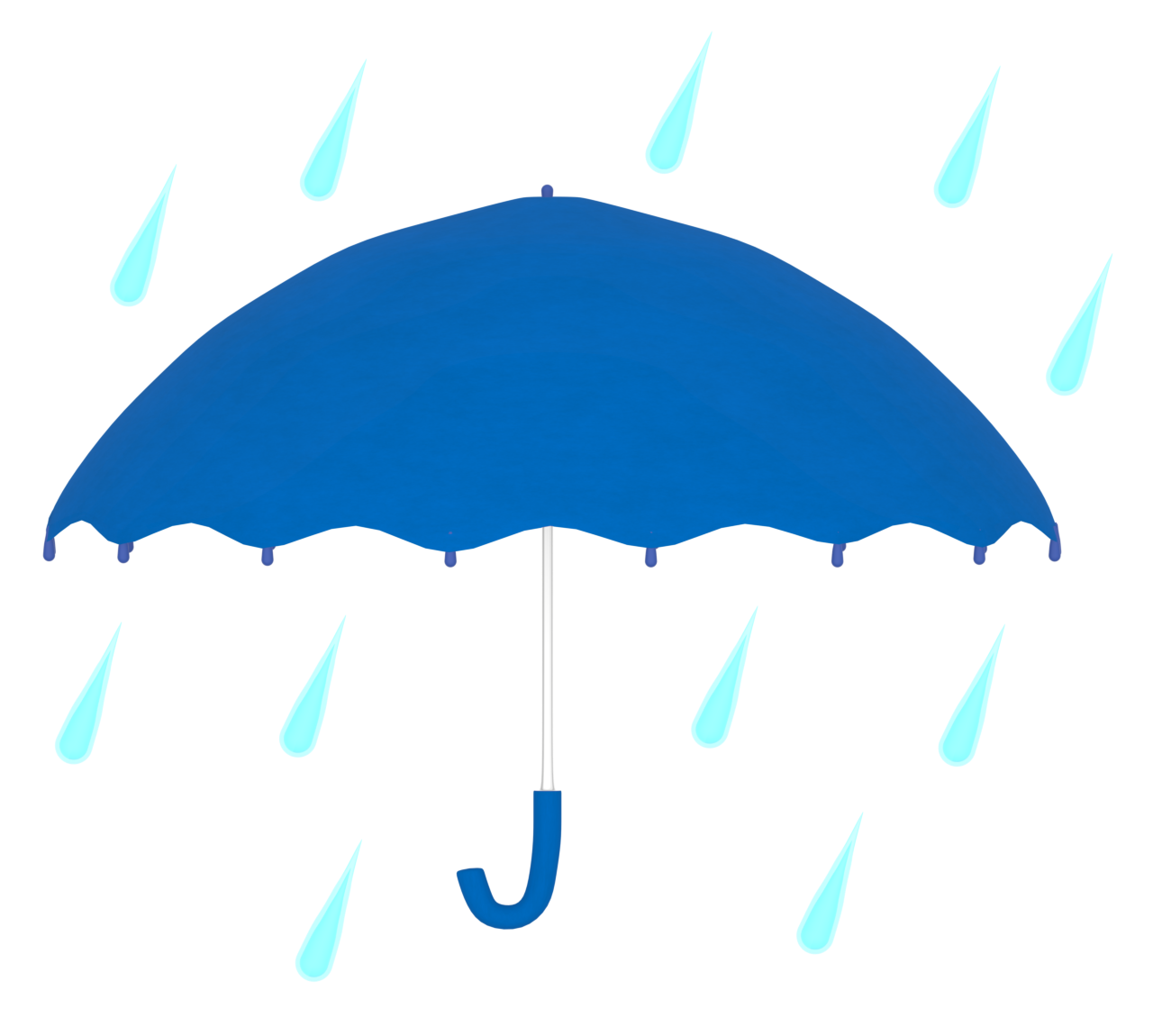 雨と傘のイラスト